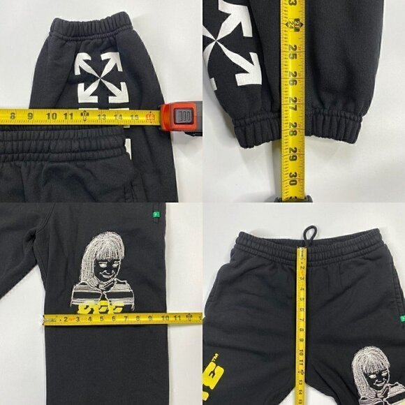 Off-White c/o Virgil Abloh Disrupted Logo Slim Black Sweatpants Size Large - Picture 12 of 12